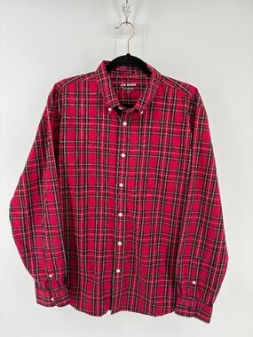 Joe Fresh Classic Red Plaid Men's Shirt Formal Festive Holiday Party
